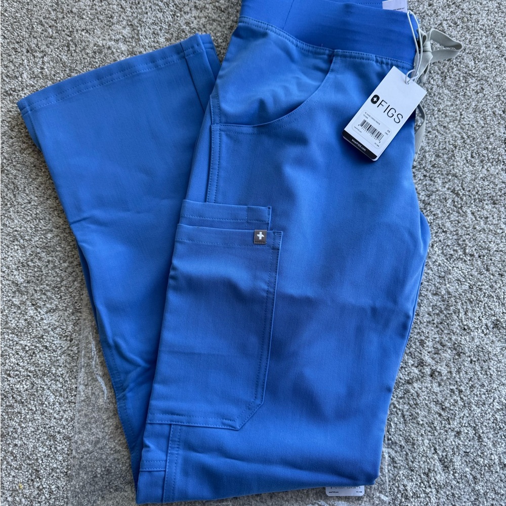Figs Classic Blue Scrub Pants cargo style